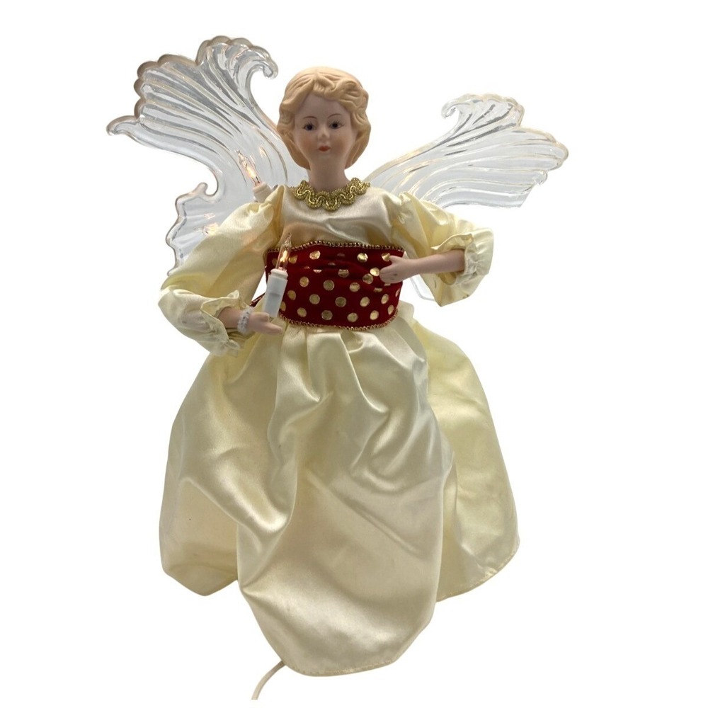 10 Light Animated Porcelain Angel Christmas Tree Top 11" The Trimmery Video